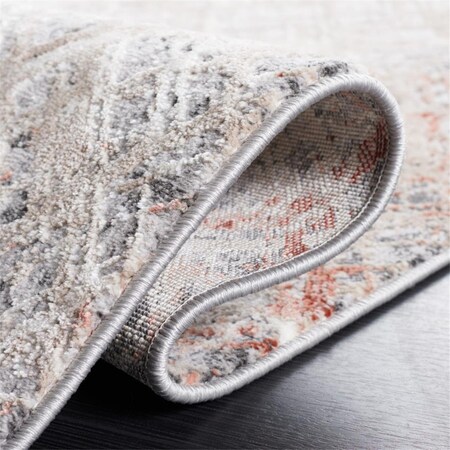 Safavieh 6 ft. 7 in. x 6 ft. 7 in. Vogue Power Loomed Round Rust & Gray Rug VGE158P-7R